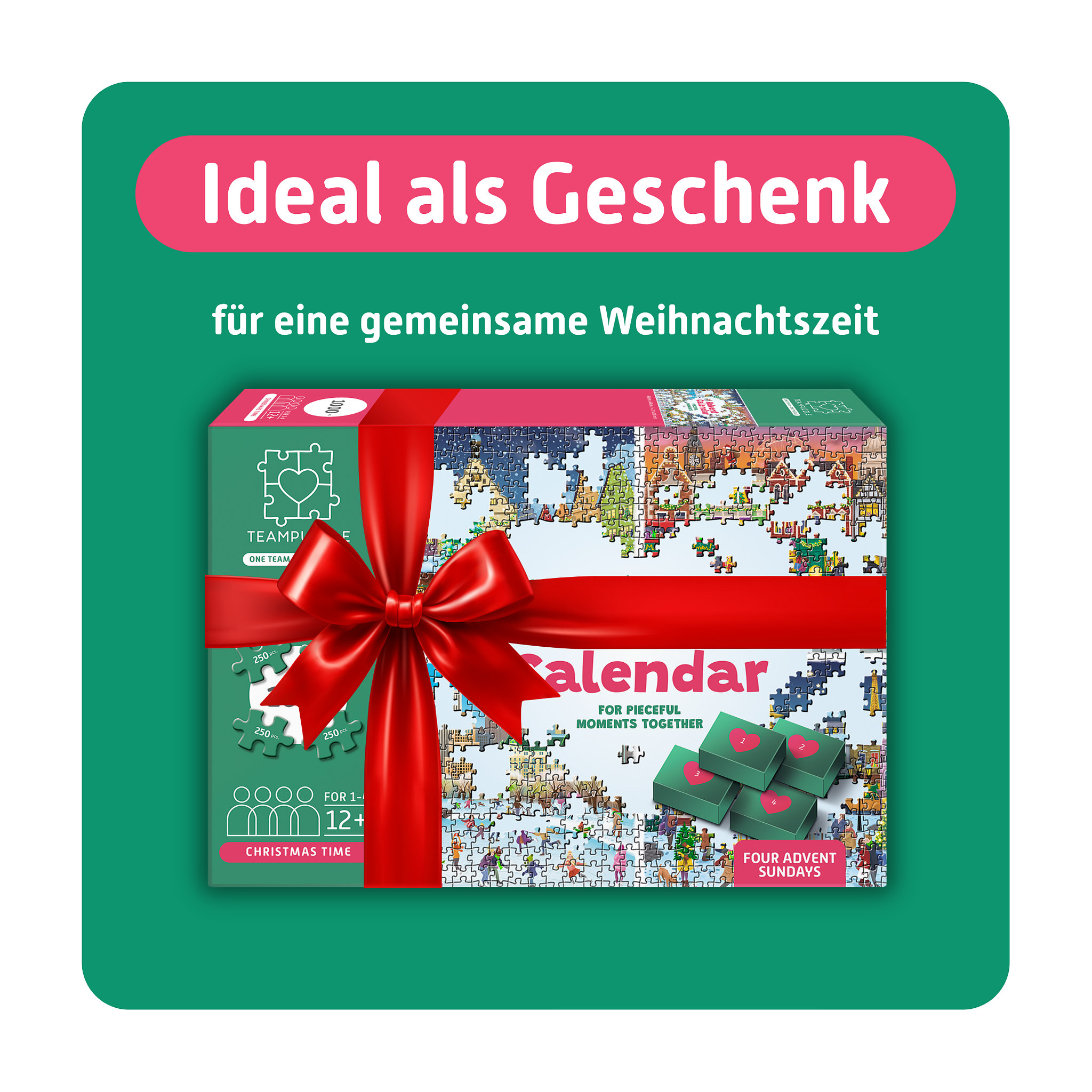 TEAMPUZZLE Puzzle-Adventskalender Weihnachtsstädte, 1000 Teile