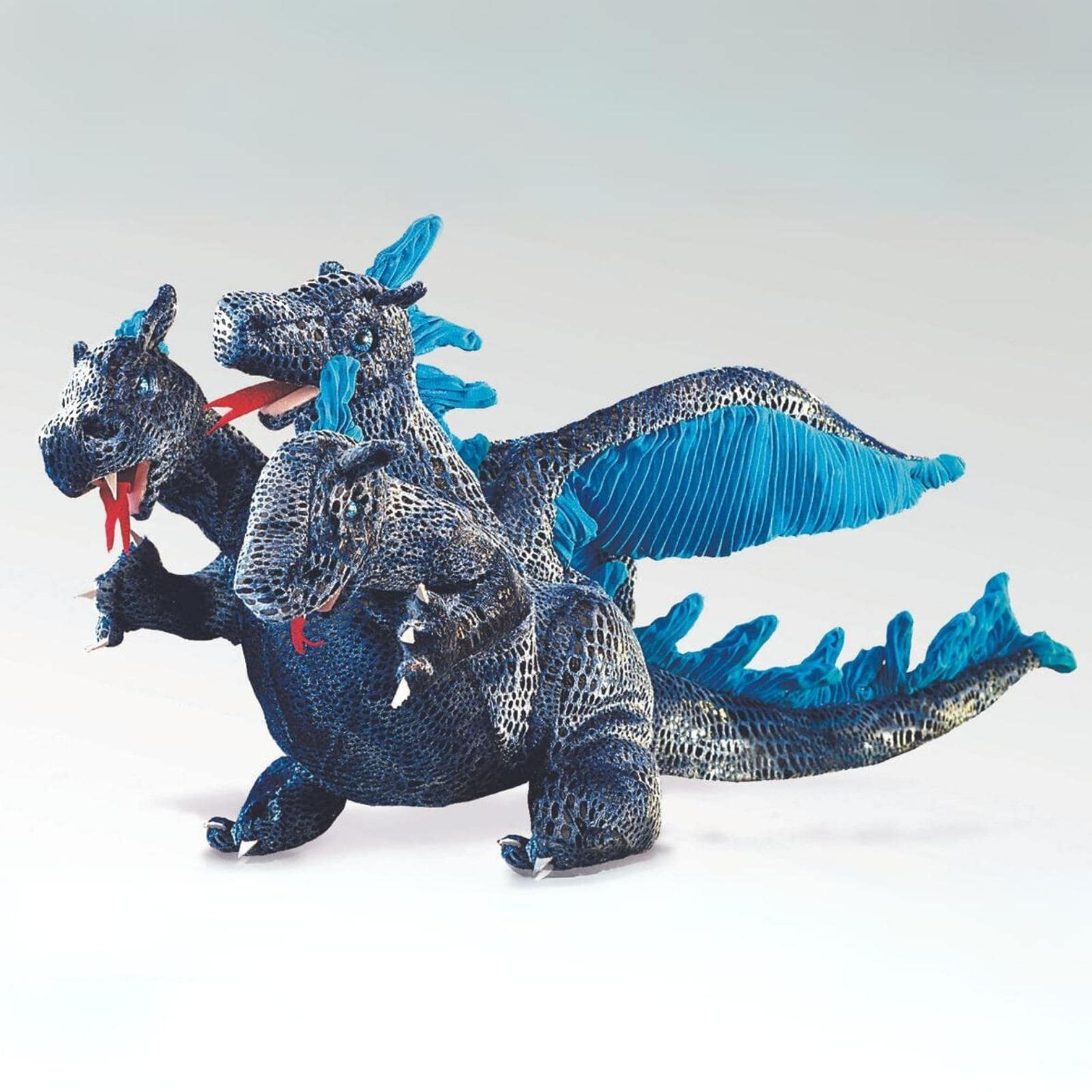 Folkmanis dreiköpfiger Drachen, blau
