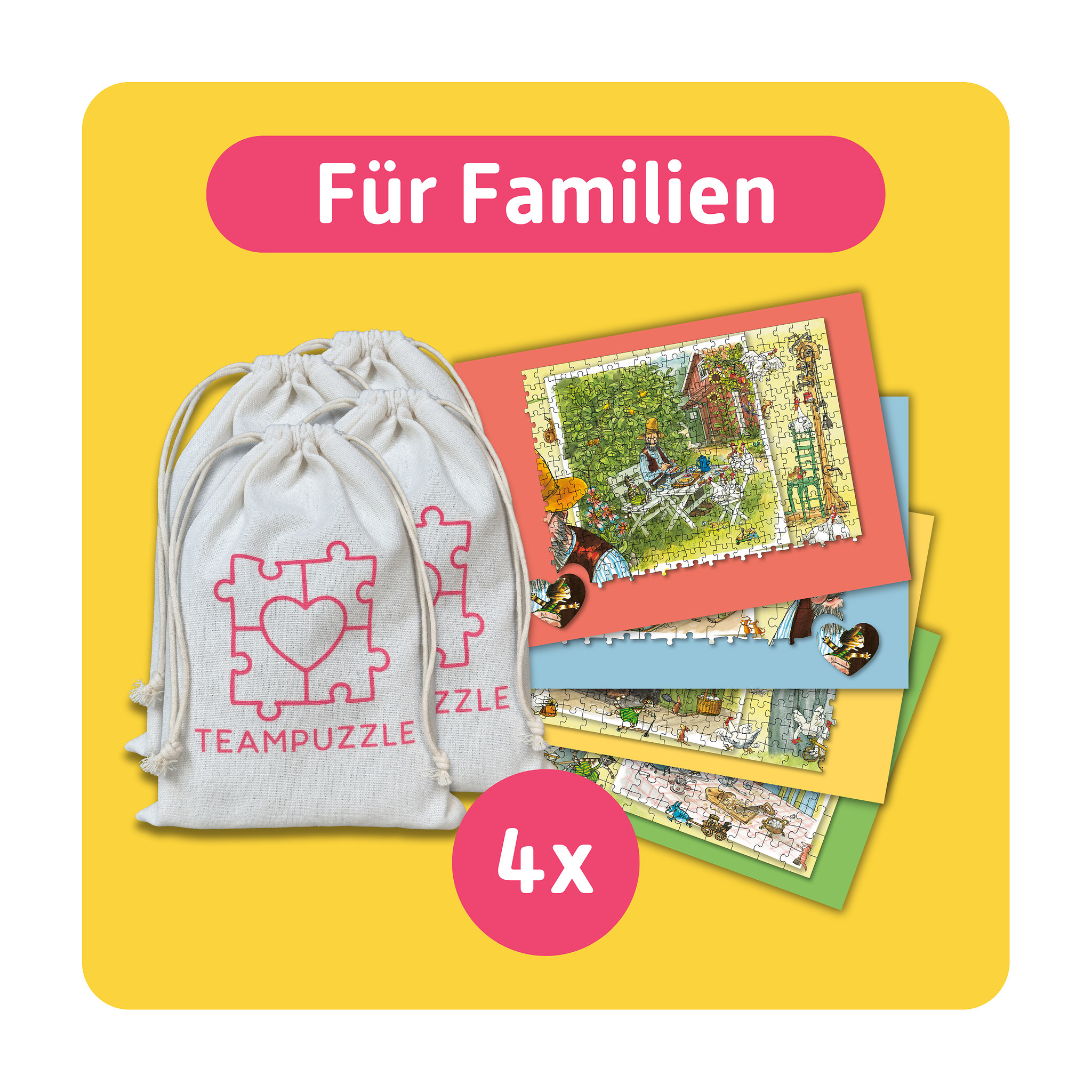 TEAMPUZZLE Petersson und Findus, 600 Teile