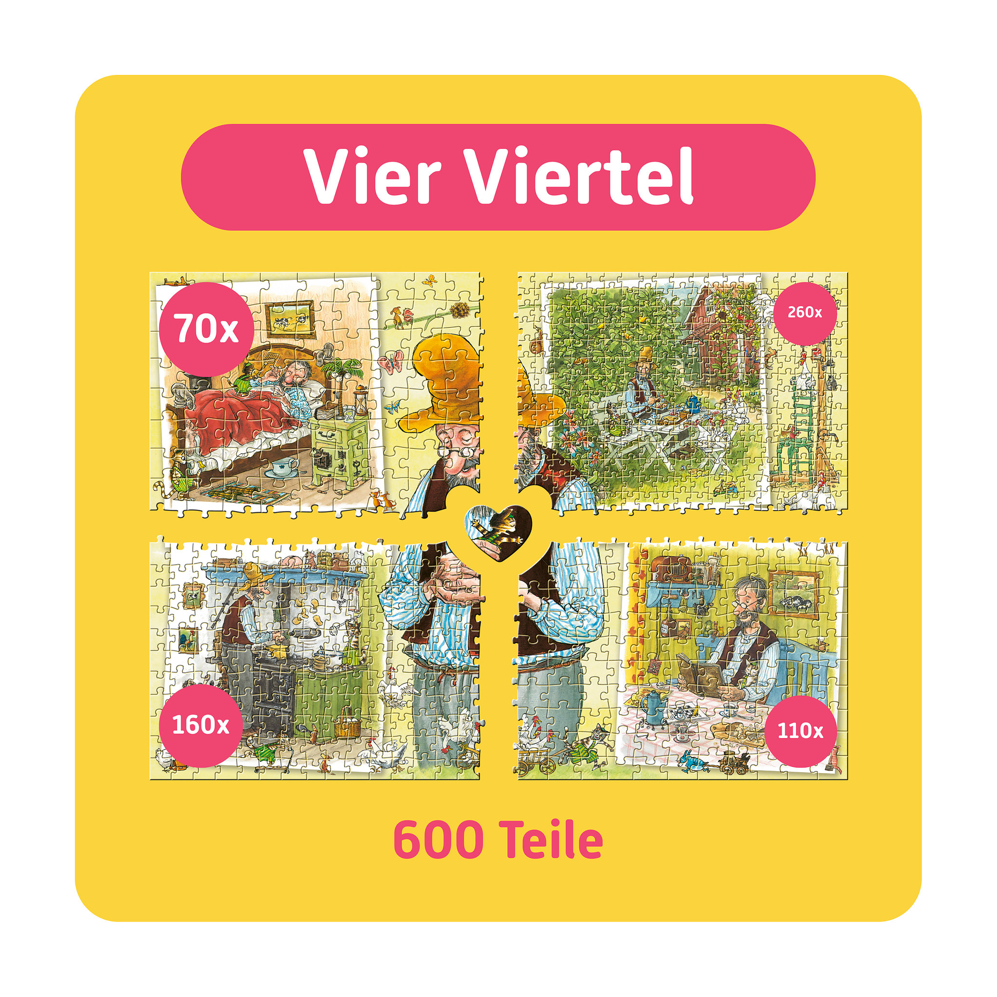 TEAMPUZZLE Petersson und Findus, 600 Teile