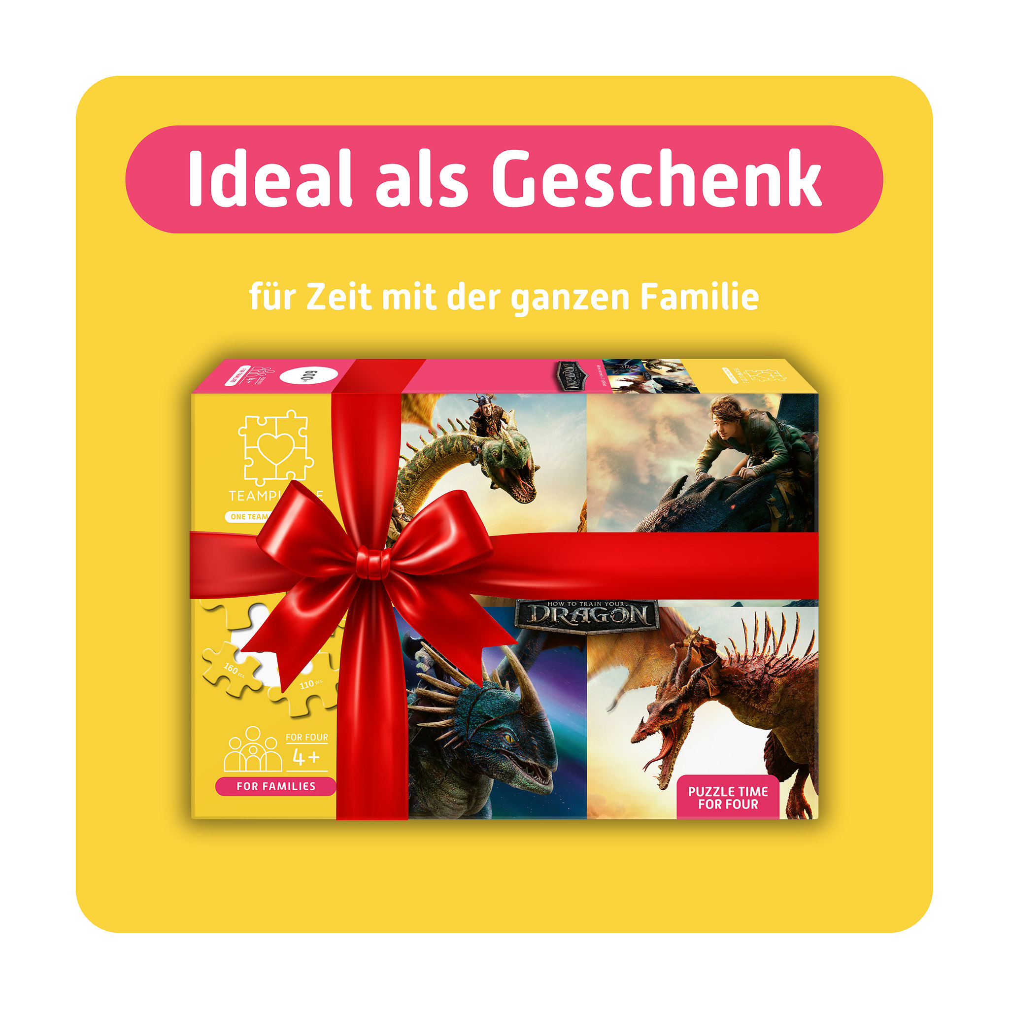 TEAMPUZZLE Drachenzähmen leicht gemacht, 600 Teile