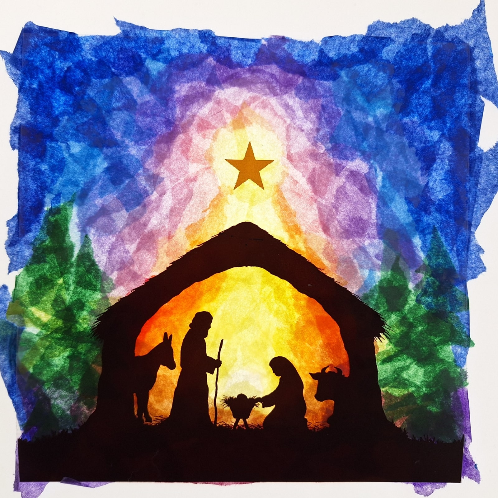 Toverlux DIY Motiv Papier Kit Weihnachtskrippe