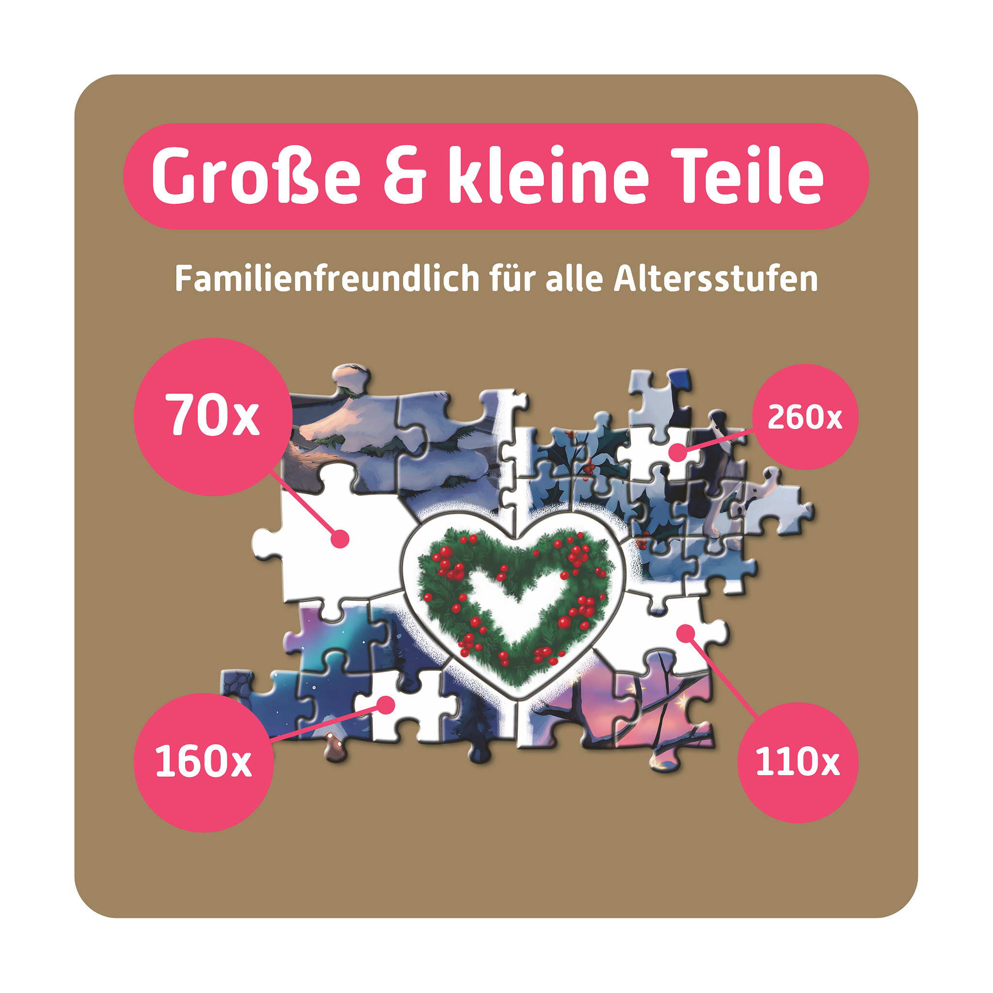 TEAMPUZZLE Puzzle-Adventskalender Winterwunderland, 600 Teile