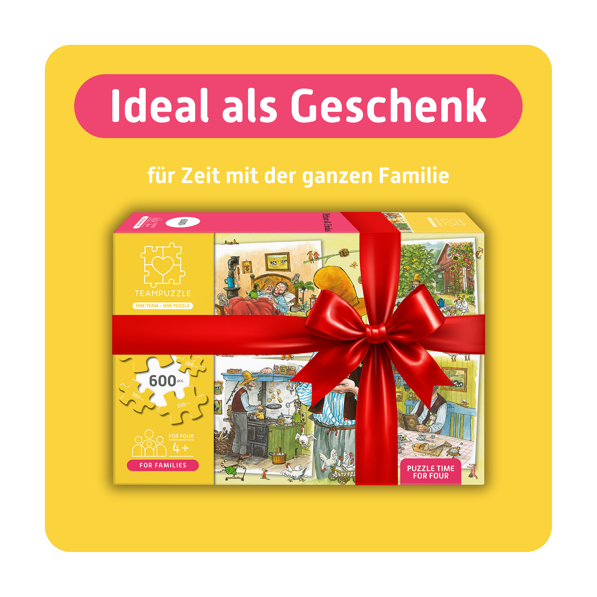 TEAMPUZZLE Petersson und Findus, 600 Teile
